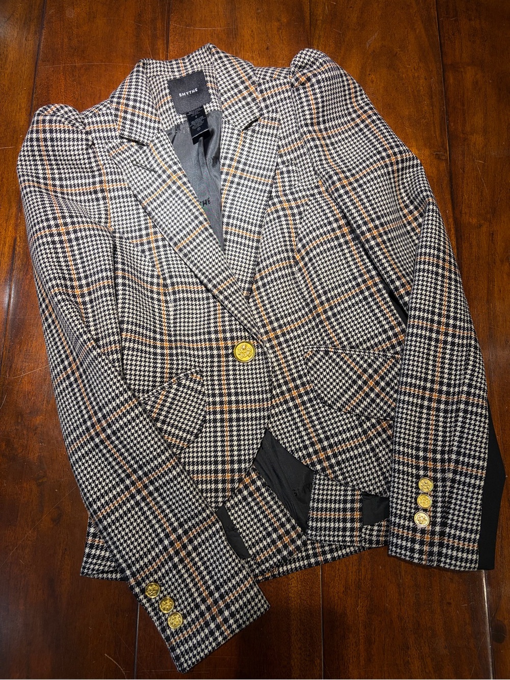 Smythe Women’s Checked Suit in Black, White & Orange